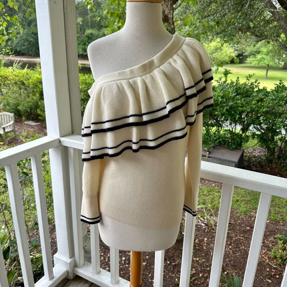 Frame Ruffled Collar Sweater - Picture 1 of 5